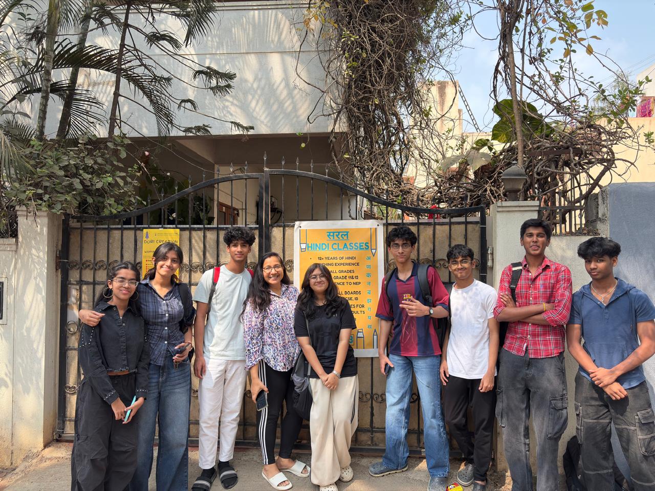 Aarti with another batch of Hindi students